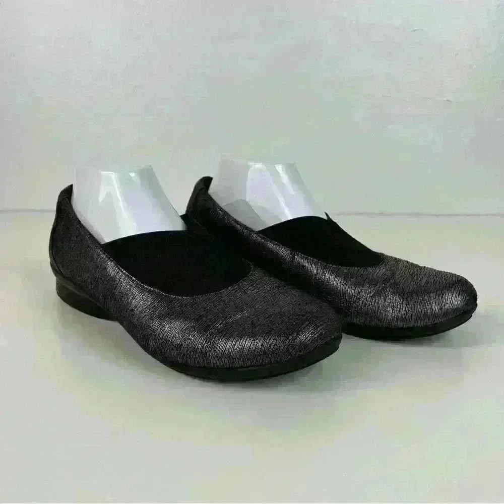 Dansko Ann Pewter Metallic Slip On Loafers